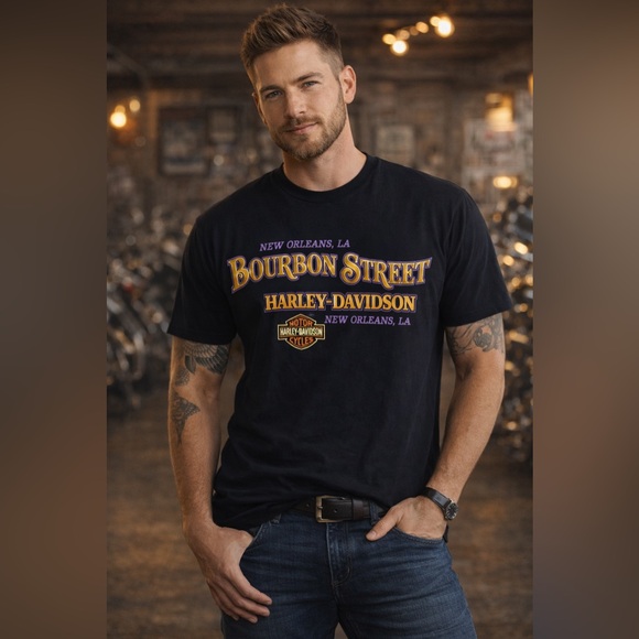 Harley-Davidson Black Bourbon Street Mardi Gras Graphic Tee - Picture 3 of 9